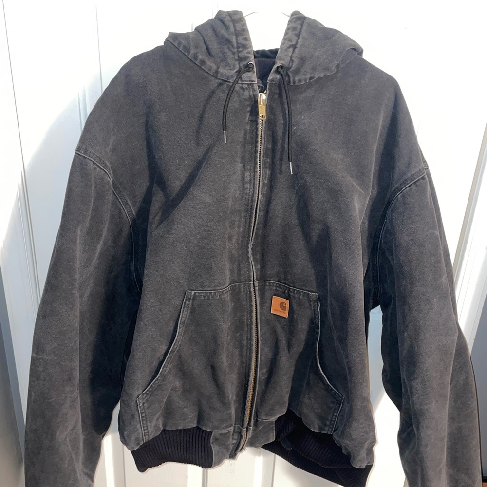 Carhartt Charcoal Jacket with Brass Zipper